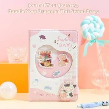 ADOUNOTES Kawaii Journal Notebook for Girls