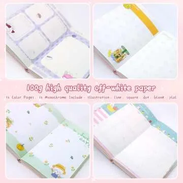 ADOUNOTES Kawaii Journal Notebook for Girls