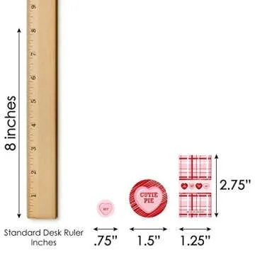 Big Dot of Happiness Conversation Hearts - Mini Candy Bar Wrappers, Round Candy Stickers and Circle Stickers - Valentine’s Day Party Candy Favor Sticker Kit - 304 Pieces