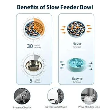 IOKHEIRA Slow Feeder Dog Bowls for Healthy Eating