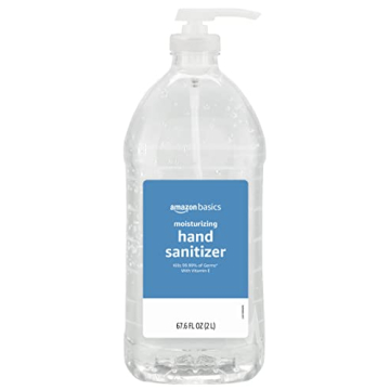 Amazon Basics Hand Sanitizer, Original Scent, Contains 62% Ethyl Alcohol, 67.60 Fl Oz (Pack of 1) (Previously Solimo