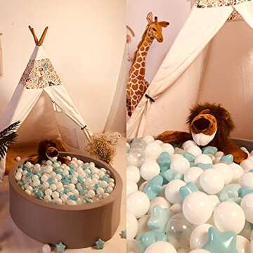 Ball Pit Balls Play Balls for Babies, Small Balls Stars for Kids Playpen Plastic Balls for Babies Ball Pool Puppy Playballs, Green