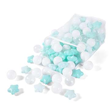 Ball Pit Balls Play Balls for Babies, Small Balls Stars for Kids Playpen Plastic Balls for Babies Ball Pool Puppy Playballs, Green