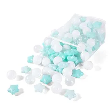 Ball Pit Balls Play Balls for Babies, Small Balls Stars for Kids Playpen Plastic Balls for Babies Ball Pool Puppy Playballs, Green