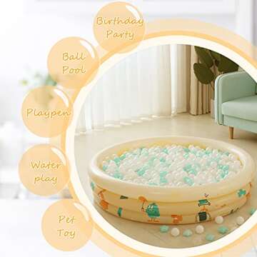 Ball Pit Balls Play Balls for Babies, Small Balls Stars for Kids Playpen Plastic Balls for Babies Ball Pool Puppy Playballs, Green