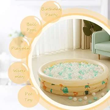 Ball Pit Balls Play Balls for Babies, Small Balls Stars for Kids Playpen Plastic Balls for Babies Ball Pool Puppy Playballs, Green