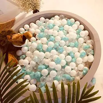 Ball Pit Balls Play Balls for Babies, Small Balls Stars for Kids Playpen Plastic Balls for Babies Ball Pool Puppy Playballs, Green