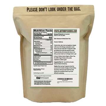 Anthony's Organic Psyllium Husk Powder, 1.5 lb, Gluten Free, Non GMO, Finely Ground, Keto Friendly