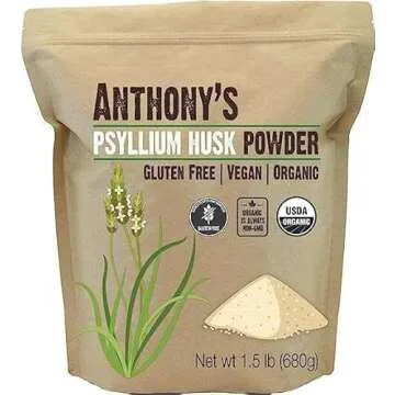 Anthony's Organic Psyllium Husk Powder, Gluten Free, 1.5 lb