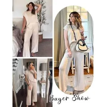 Aedceal Women's Cozy 2 Piece Sweater Set Loungewear