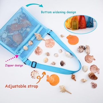 MUYIZI Mesh Bag for Beach Shells - Lightweight & Durable