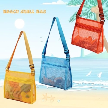 MUYIZI Mesh Bag for Beach Shells - Lightweight & Durable