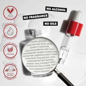 Thayers Double Action Acne Serum with Salicylic Acid, Acne Treatment Face Serum with 2% Salicylic Acid and Niacinamide, Soothing and Non-Stripping Skin Care, 1 Fl Oz