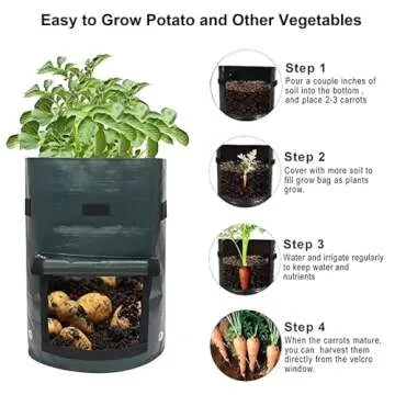 YOQXHY 10 Gallon Potato Grow Bags - 5 Pack for Gardening
