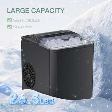 SMUG Ice Maker - Fast Ice, 2 Sizes, Auto-Cleaning, Portable