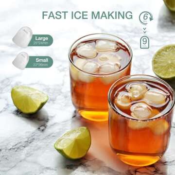 SMUG Ice Maker - Fast Ice, 2 Sizes, Auto-Cleaning, Portable