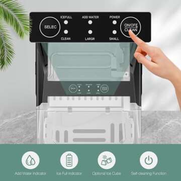 SMUG Ice Maker - Fast Ice, 2 Sizes, Auto-Cleaning, Portable