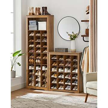 VASAGLE Shoe Storage Cabinet, 10-Tier Shoe Rack Organizer