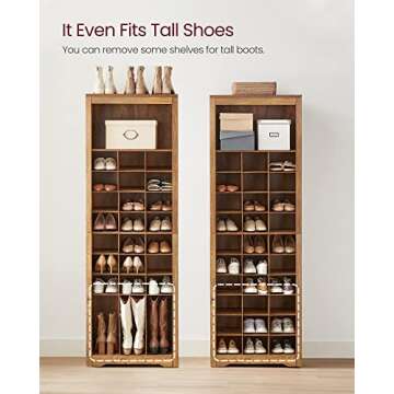 VASAGLE Shoe Storage Cabinet, 10-Tier Shoe Rack Organizer
