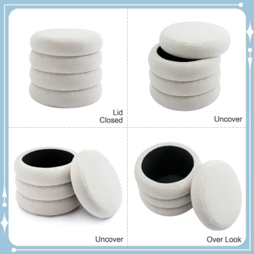 Flouki Storage Ottoman Off-White, Soft & Stylish Design