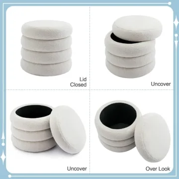 Flouki Storage Ottoman Off-White, Soft & Stylish Design