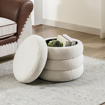 Flouki Storage Ottoman Off-White, Soft & Stylish Design