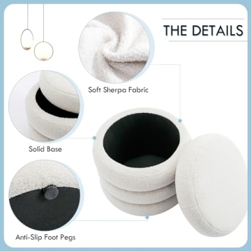 Flouki Storage Ottoman Off-White, Soft & Stylish Design