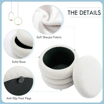 Flouki Storage Ottoman Off-White, Soft & Stylish Design