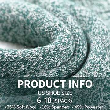 coclothy Thick Warm Wool Crew Socks - Soft Vintage Knit Socks for Women and Men