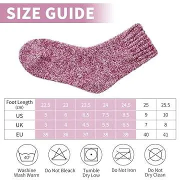 coclothy Thick Warm Wool Crew Socks - Soft Vintage Knit Socks for Women and Men