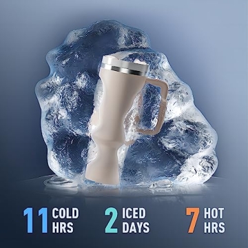 KISSKIND 40 oz Insulated Tumbler with Handle and Straw