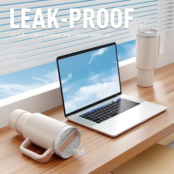 KISSKIND 40 oz Insulated Tumbler with Handle and Straw