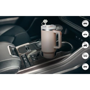 KISSKIND 40 oz Insulated Tumbler with Handle and Straw