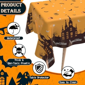 Halloween Disposable Tablecloth Set - 2 Pack 54" x 108"