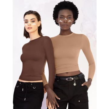 PUMIEY Women's Slim Fit Long Sleeve Top Premium Comfort