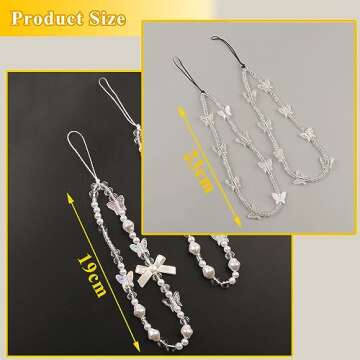 AGEN KGEN Beaded Phone Charms Strap Colorful Beads Phone Strap Charm Handmade Cell Phone Lanyard Wri...