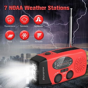 iRonsnow Portable Solar Hand Crank Emergency Radio