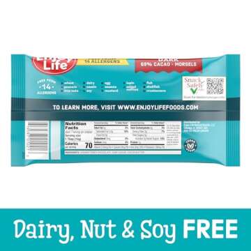 Enjoy Life Baking Chocolate Semi-Sweet Mega Chunks, Dairy Free, Soy Free, Nut Free, Non GMO, Gluten Free, Vegan Chocolate Chips, 10 oz bag