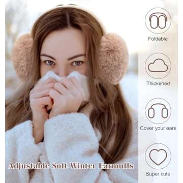 YSense Earmuffs Ear Warmers for Women - Adjustable, Foldable & Stylish Winter Gifts