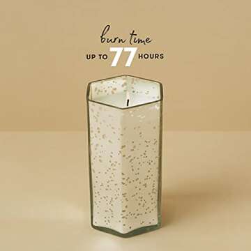 Capri White Mercury Hexagon Candle - 17 Oz - Volcano