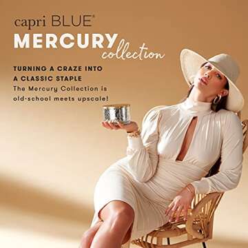 Capri White Mercury Hexagon Candle - 17 Oz - Volcano