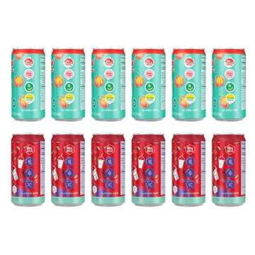 Mini Energy Drink, 8.4 Fl Oz, 12 Count (Variety Pack, 6 Cherry Slush, 6 Peach)