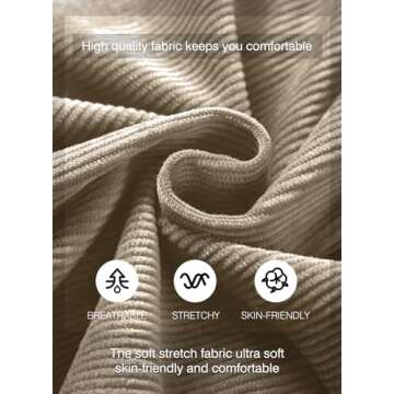 JMIERR Men's Corduroy Shorts Casual Elastic Waist Drawstring Lightweight Summer Beach Shorts for Resort Wear 38 (X-Large) Parchment