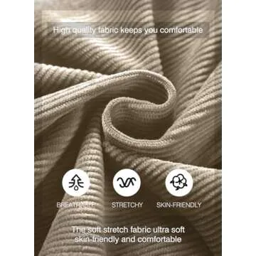 JMIERR Men's Corduroy Shorts Casual Elastic Waist Drawstring Lightweight Summer Beach Shorts for Resort Wear 38 (X-Large) Parchment