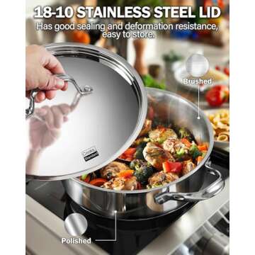 Cooks Standard Classic Stainless Steel Sauté Pan - 11-inch, 5 Quart