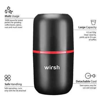 Wirsh Coffee Grinder with Large Capacity for Coffee and Spices