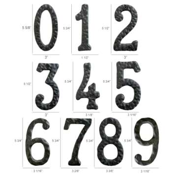 NACH House Numbers for Outside, 5.5 inch Black Address Numbers for House - Number 1 - Rustic Numbers for Outside with Mounting Hardware