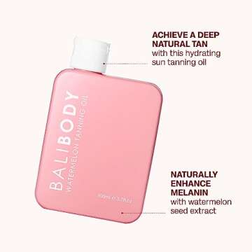Bali Body Watermelon Tanning Oil No SPF | Melanin Stimulator for Sun Protection | Infused with Natur...
