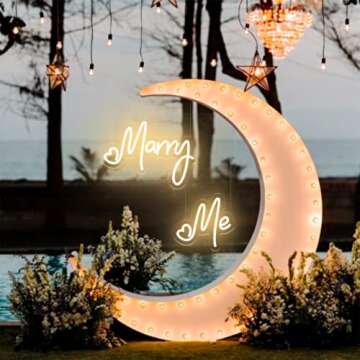 Airnesolly Marry Me Neon Sign Warm White Marry Me Light Up Letters 11.5’’x15.7’’+10’’x9.1’’ Two-Piece Led Neon Lights For Proposal Wedding Indoor Outdoor Wall Decorations