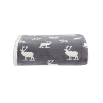 Eddie Bauer - Throw Blanket, Reversible Sherpa Fleece Bedding, Home Decor for All Seasons (Elk Stanc...